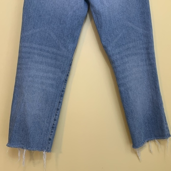 &Denim | Blue Denim Distressed Hem Studded High Waist Vintage Fit Mom Jeans 26 - Picture 14 of 16